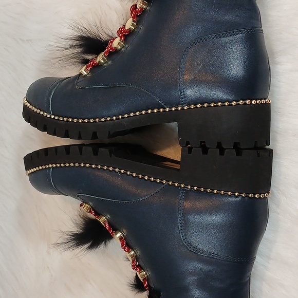 Cecelia New York Trekker Navy Boots Sz 7 - Picture 12 of 15